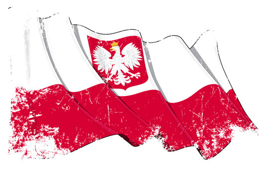Poland State Flag Grunge