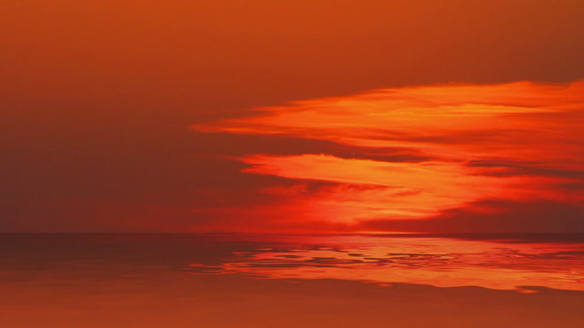 sunset over sea - timelapse