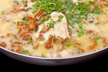 Meat with mushrooms