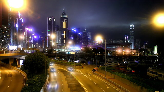Road in Hongkong. Timelapse