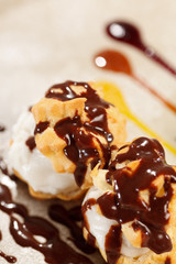 profiteroles with ice cream