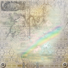 Marble background and rainbow