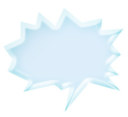 3d light blue speech bubble