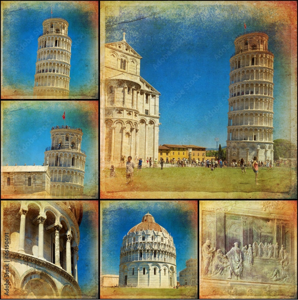 Canvas Prints collage - pisa, tuscany - italy