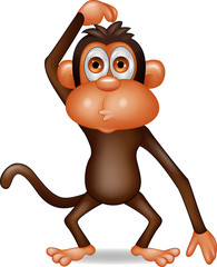Fototapeta premium Funny monkey thinking
