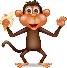 Obraz premium Monkey eating banana