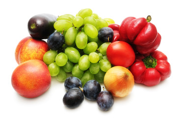Naklejka na ściany i meble kolekcja owoce i warzywa samodzielnie na białym tle