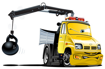 Fototapeta na wymiar Tow Truck Cartoon Vector