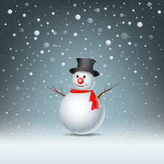 Merry Christmas Snowman Greeting card, vector