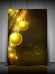 Merry Christmas greeting card, gift card and invitation card dec