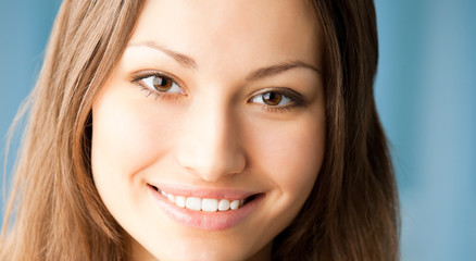 Obraz premium Close up portrait of beautiful woman