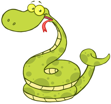 Happy Snake Cartoon Mascot Character