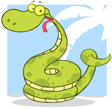 Happy Snake Cartoon Character
