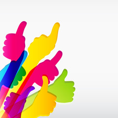 Obraz premium Like and Thumbs Up symbol. Abstract background.