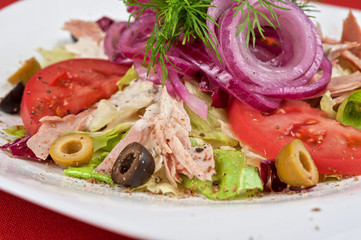 chicken meat filet salad