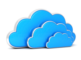 clouds in 3d on white