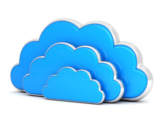 clouds in 3d on white