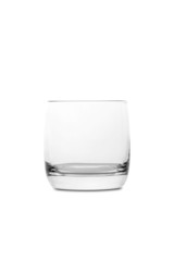 Empty glass for whiskey, isolated on white background