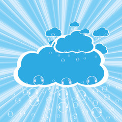 Clouds and bubbles vector