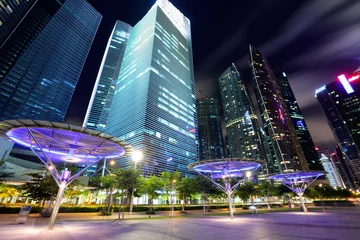 Foto auf Alu-Dibond Singapur-Stadt in der Abenddämmerung © leungchopan