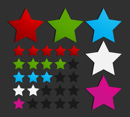 colorful five star set illustration