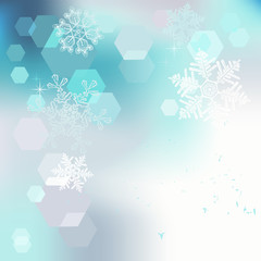 Fototapeta na wymiar Winter background, snowflakes - vector illustration