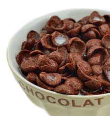 Bowl of chocolate cereals