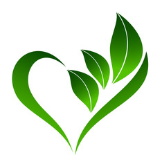Abstract plant icon with heart element