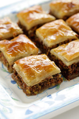 homemade baklava, turkish dessert