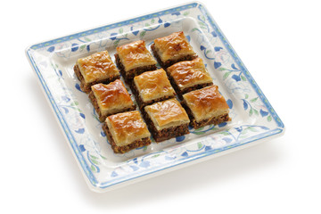 homemade baklava, turkish dessert