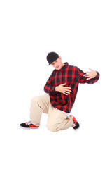 hip hop dancer isolated over white background