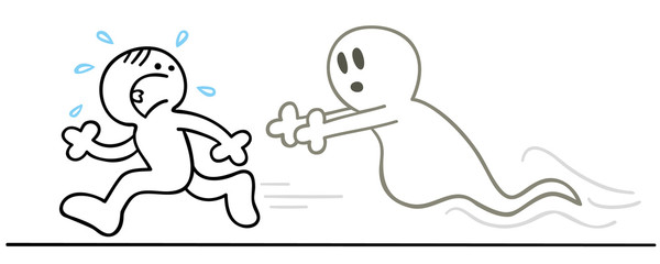 figur wird von geist verfolgt