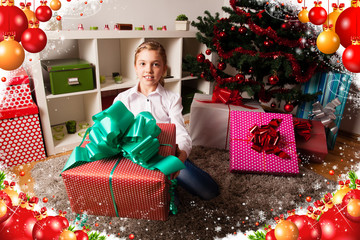 Kids with their christmas presents