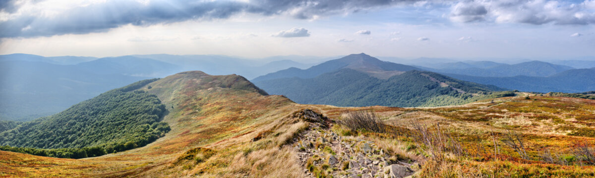 Panorama on Carpathians mountains