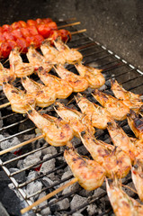Prawns on the grill