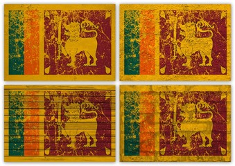 Sri Lanka flag collage