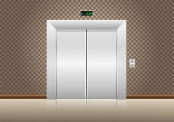elevator doors closed vector illustration