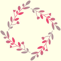 Decorative pink floral frame