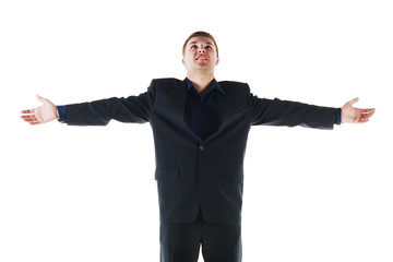 excited successful business man