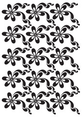 floral vector ornament with leaves and flowers