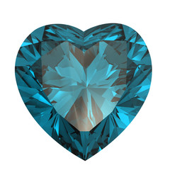 Heart shaped Diamond isolated. Swiss topaz
