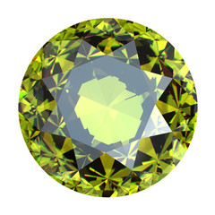 Round gemstone. Yellow  diamond