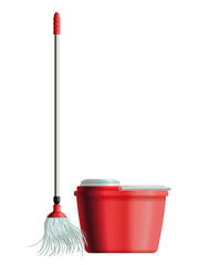 Set of mop and bucket for house cleaning. Eps10 - 46172079