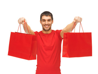 man with shopping bags