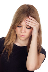 Aggressive woman with migraine