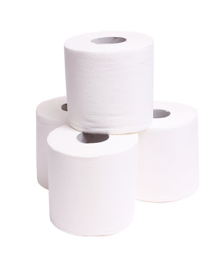 Rolls Of Toilet Paper Isolated On White