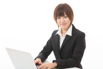 ビジネスウーマン　コンピューター