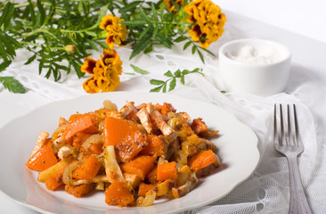 baked pumpkin on a plate