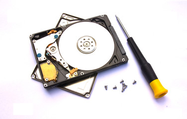 HDD repair on white background