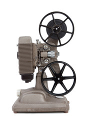 Fototapeta premium An antique 8mm movie projector on a white background